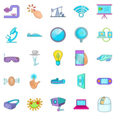 İlerici Icons set, karikatür tarzı