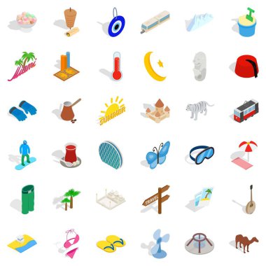 Büyük tatil Icons set, izometrik stili