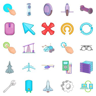 Gelişmiş teknolojileri Icons set, karikatür tarzı