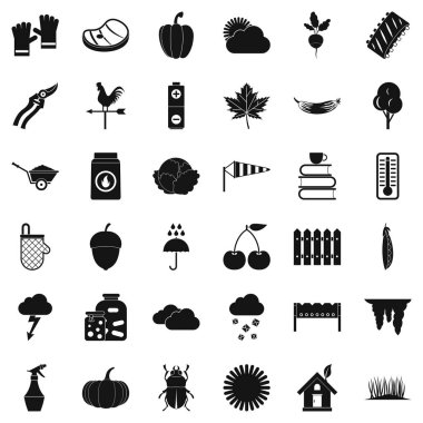 Sonbahar sebze Icons set, basit tarzı