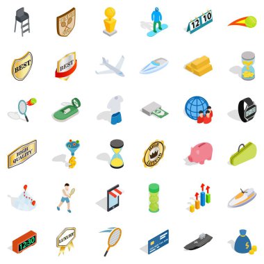 Spor zafer Icons set, izometrik stili