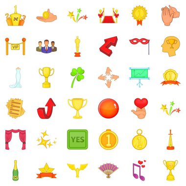 Zafer ve Ödülü Icons set, karikatür tarzı