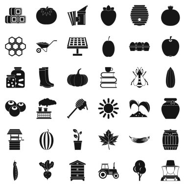 Spor Icons set, basit tarzı için vitamin