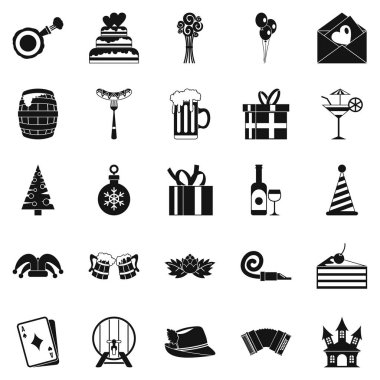 Pasta için tatil Icons set, basit tarzı