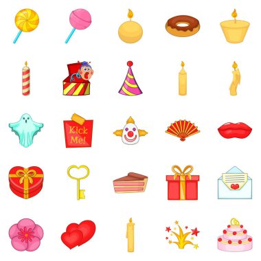 Seyahat Icons set zaman, tarzı çizgi film