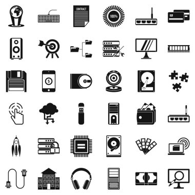 Web büyüme Icons set, basit tarzı