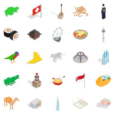Ferahlık Icons set, izometrik stili