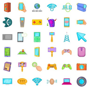 Web sayfası Icons set, karikatür tarzı