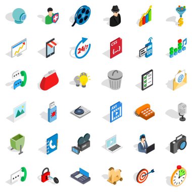 Web para Icons set, izometrik stili