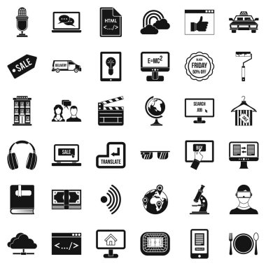 Web sunum Icons set, basit tarzı