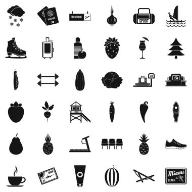 Sağlık Ekipmanları Icons set, basit tarzı
