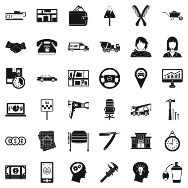 İyi iş Icons set, basit tarzı