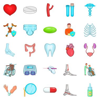 Geri çekilme Icons set, karikatür tarzı