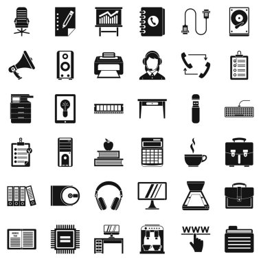 Çalışma klasörü Icons set, basit tarzı