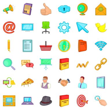 Internet simge kümesi çalışmak, tarzı çizgi film