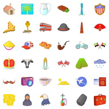 Dünya Mimarlık simgeler ayarla, tarzı çizgi film