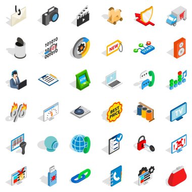 Www tasarım simgeler kümesi, izometrik stili