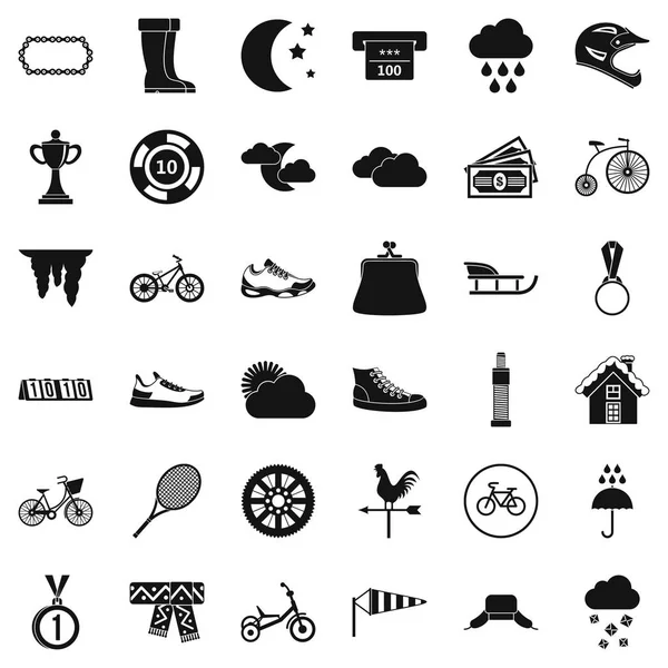 Conjunto de iconos de actividad de mujer, estilo simple — Vector de stock