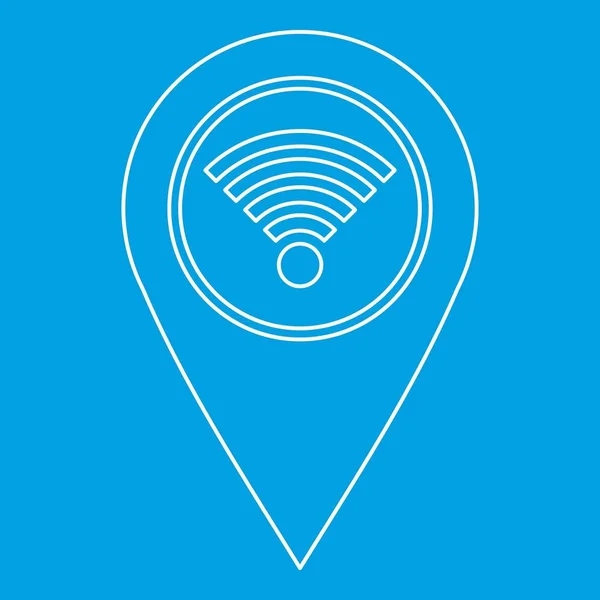 Etiqueta geográfica con icono de signo wi fi, estilo de esquema — Vector de stock