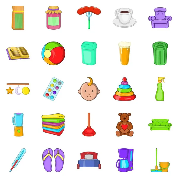 Ev ekonomisi Icons set, karikatür tarzı