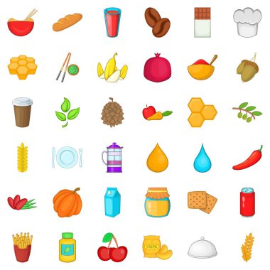 Vegan Icons set, karikatür tarzı