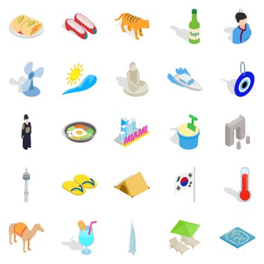 Darülaceze Icons set, izometrik stili