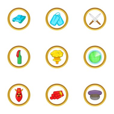 Silah Icons set, karikatür tarzı