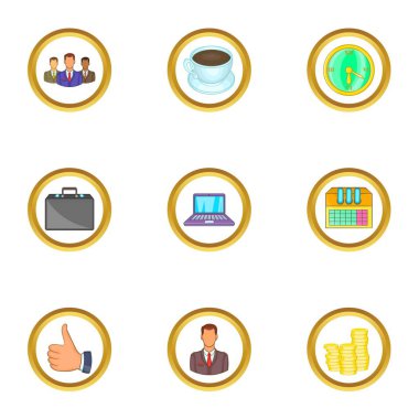 İş İkonları/Simgeleri ayarla, tarzı çizgi film