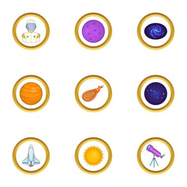 Alan arama Icons set, karikatür tarzı