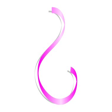 Pembe kurdele mockup, gerçekçi curl