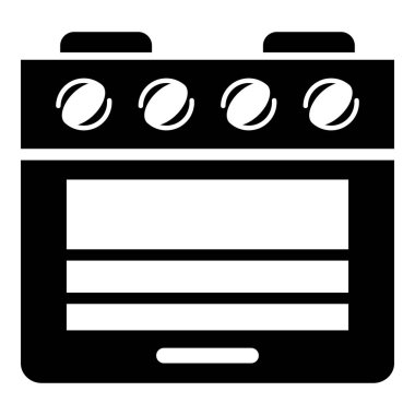 Soba gaz fırın simgesi, basit tarzı