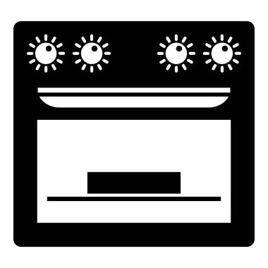 Gaz soba simgesi, basit tarzı pasta