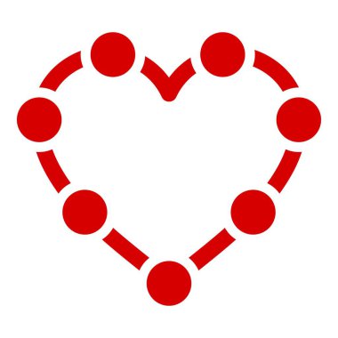 Line point heart icon, simple style clipart