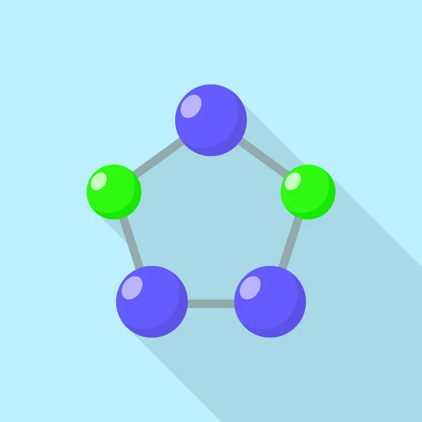 Молекулярная икона Пентагона, плоский стиль — стоковый вектор