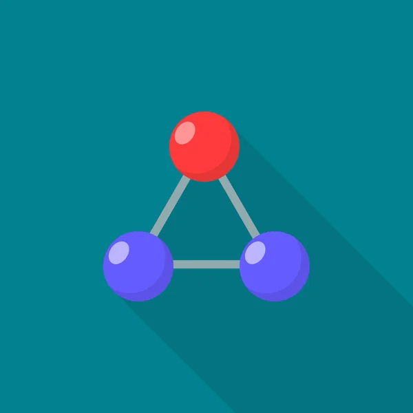 Ícone de molécula triangular, estilo plano —  Vetores de Stock