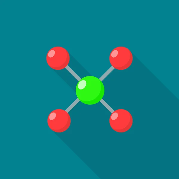 Ícone de molécula atômica, estilo plano —  Vetores de Stock