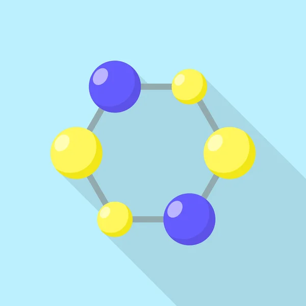 Icono de molécula hexagonal, estilo plano — Vector de stock