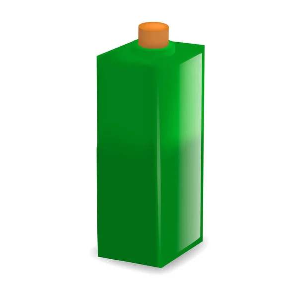 Mockup garrafa de vidro verde, estilo realista — Vetor de Stock