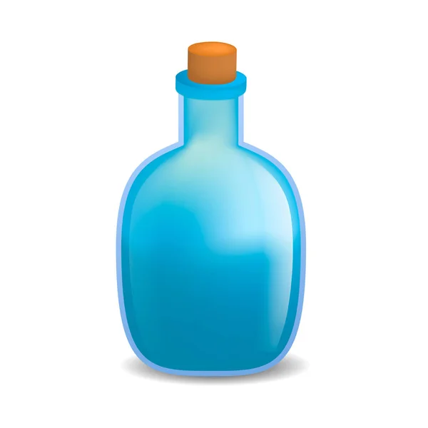Blå gift flaska mockup, realistisk stil — Stock vektor