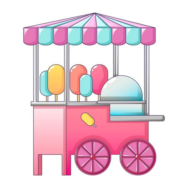 Sweet dairy street shop icon, cartoon style — Stock Vector