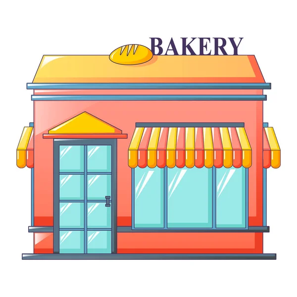 Boulangerie icône du magasin de rue, style dessin animé — Image vectorielle