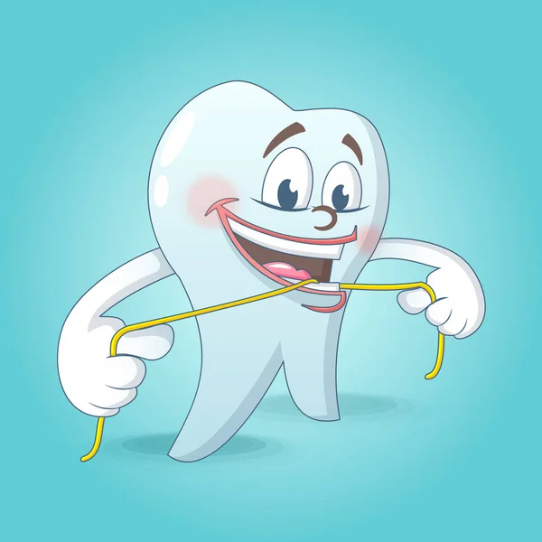 Sevimli diş ipi kavramı arka plan, karikatür tarzı ile — Stok Vektör