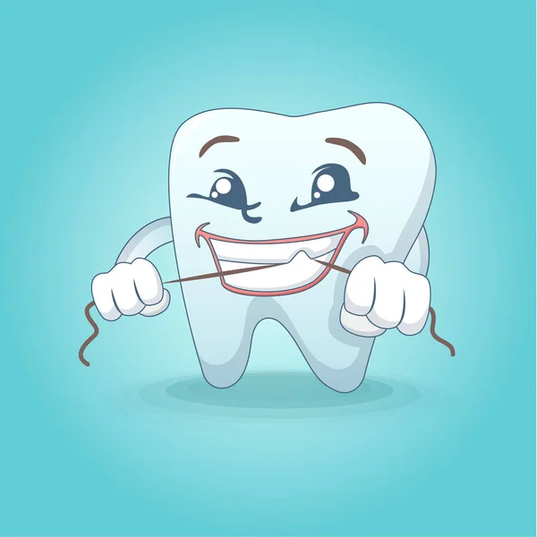 Lindo fondo de concepto de diente sonriente, estilo de dibujos animados — Vector de stock