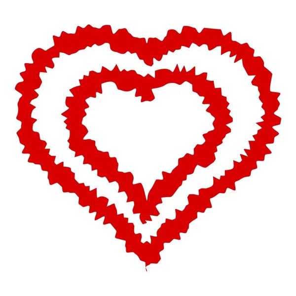 Icono de corazón de doble línea, estilo simple — Vector de stock