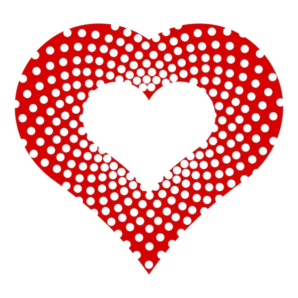 Icono de corazón punteado, estilo simple — Vector de stock