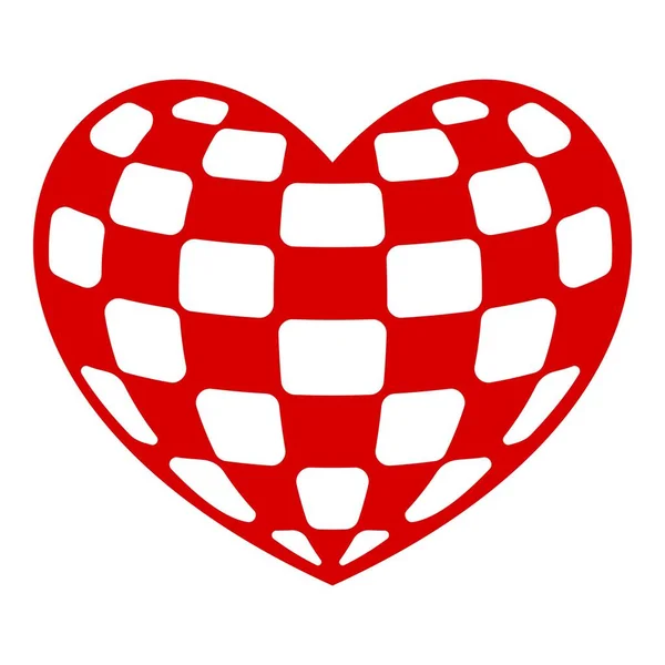 Checkers heart icon, simple style — Stock Vector