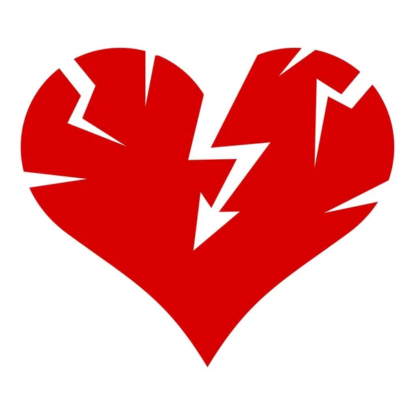Icono de corazón agrietado, estilo simple — Archivo Imágenes Vectoriales