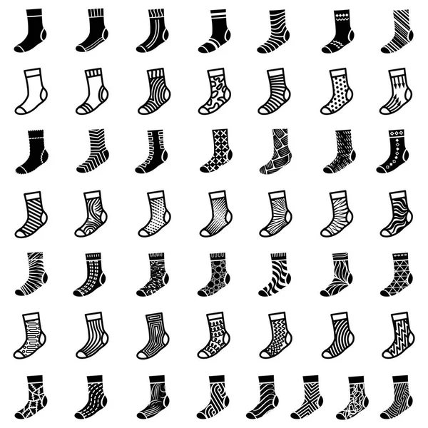 Sock shoes sport clothes icons set, simple style — Stock Vector