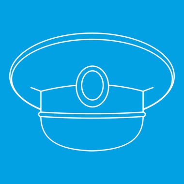 Beyaz Deniz şapka simgesi anahat