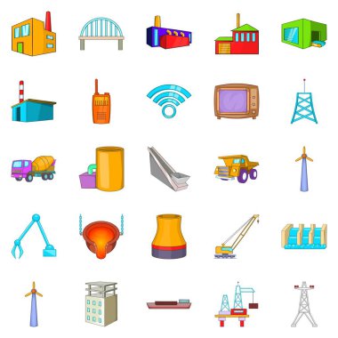 İşlem Icons set, karikatür tarzı